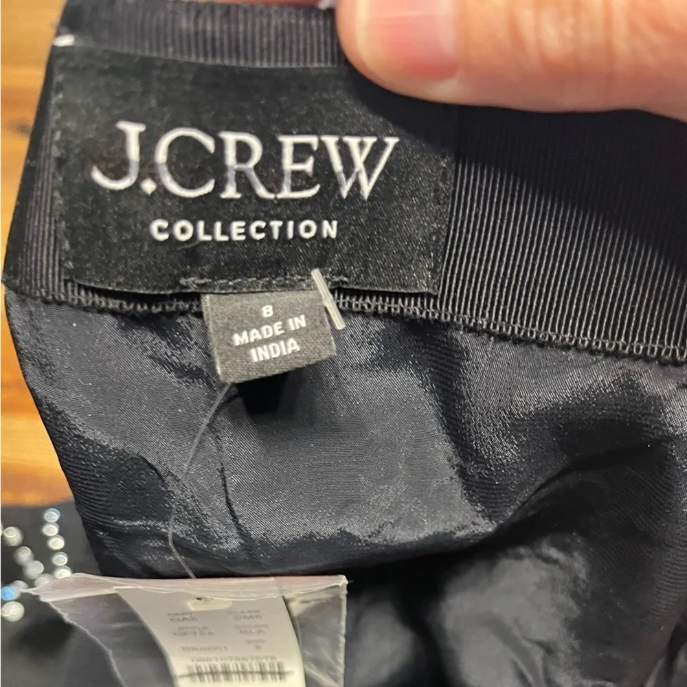 J. Crew Collection Embellished Crystal Slip Skirt $298 CF754 NEW size 8 sheer